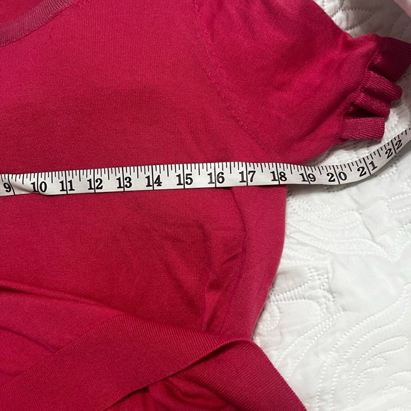 Kate Spade Hot Pink Daisy Collar Short Sleeve Medium Lightweight Silk Blend - Picture 9 of 12